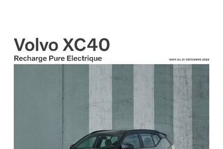 Tarifs Volvo XC40 100 % électrique MY24 - 21 décembre 2022