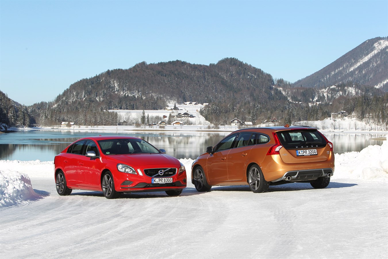 Volvo S60 R-Design und Volvo V60 R-Design im Schnee