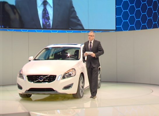 Volvo Car Corporation in Geneva: Stefan Jacoby presents the Volvo V60 Plug-in Hybrid - a second generation hybrid - Video Still