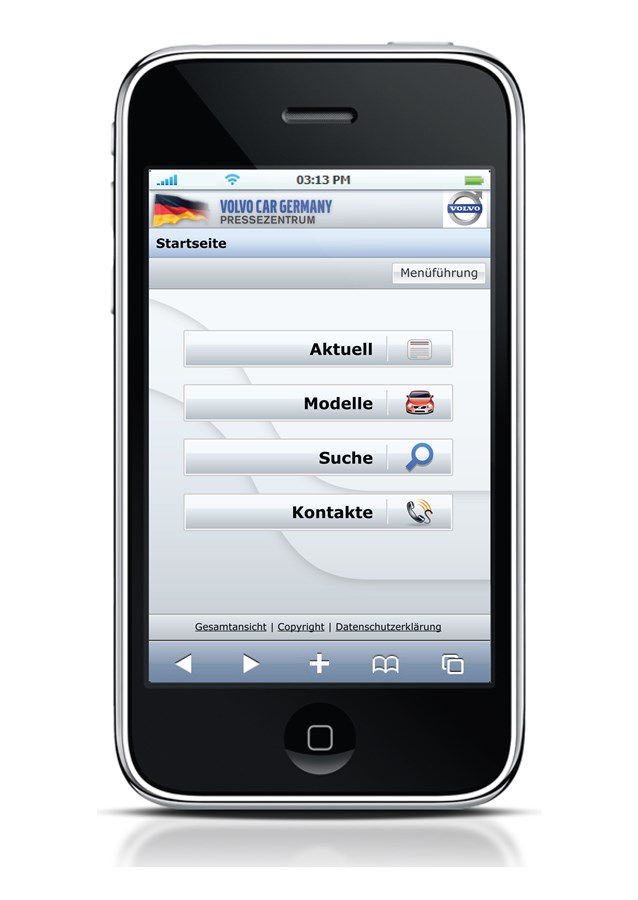 Volvo Media Seite - jetzt optimiert für Smartphones