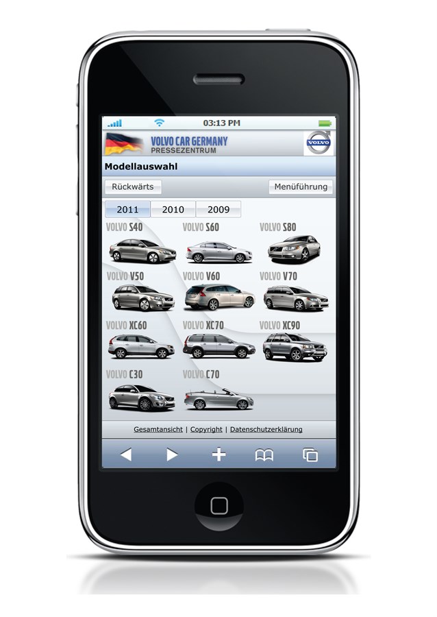 Volvo Media Seite - jetzt optimiert für Smartphones