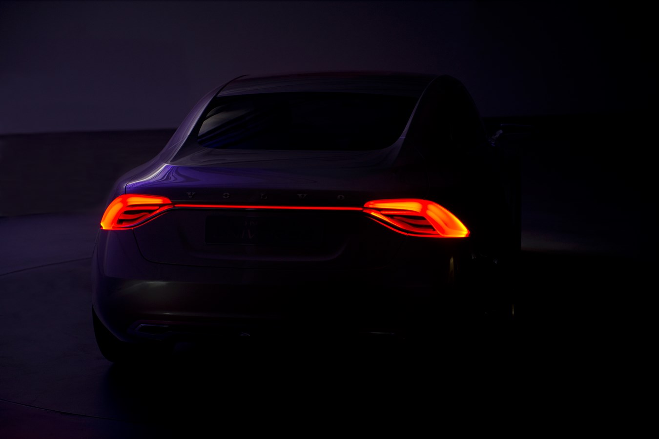 Volvo Concept Universe, rear lights in the dark (1 of 2 images showing the lights)