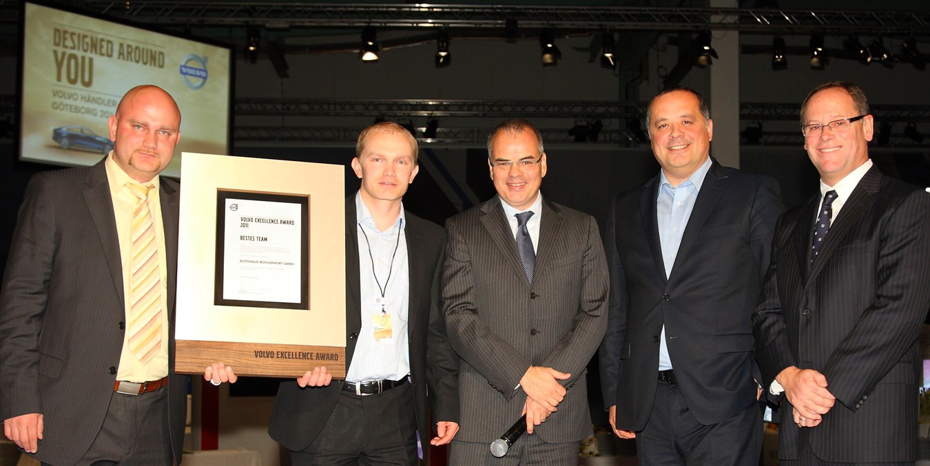 Der Volvo Excellence Award 2011 ging an das Team der Autohaus Mühlenhort GmbH.