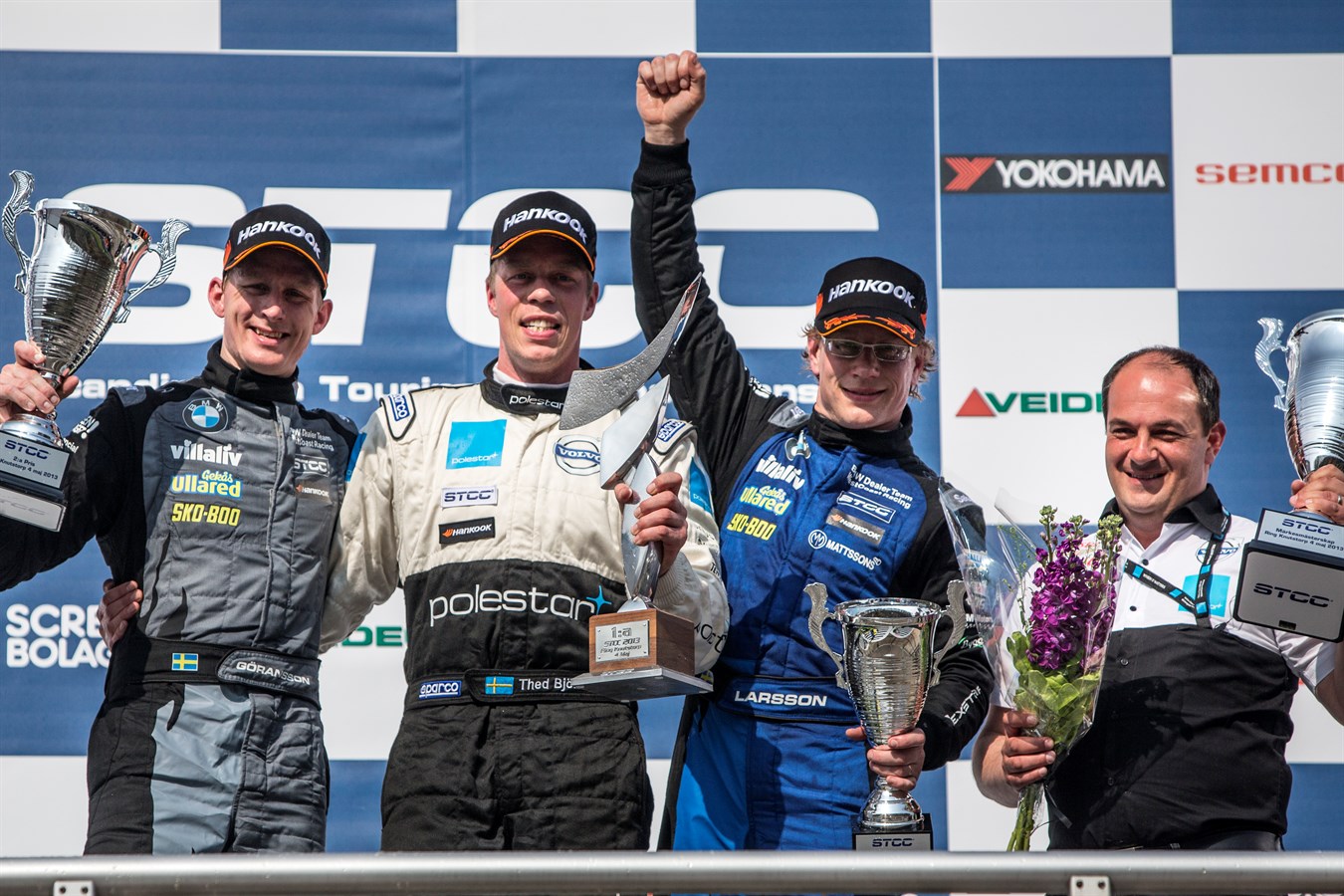 Thed Björk (Volvo Polestar Racing) - winner of Race 2 at the 2013 STCC premiere at Knutstorp, Sweden