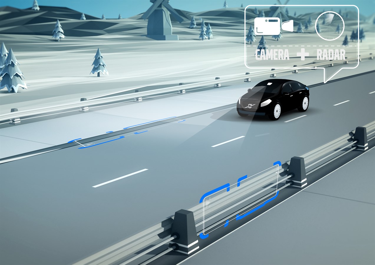 Road edge and barrier detection with steer assist