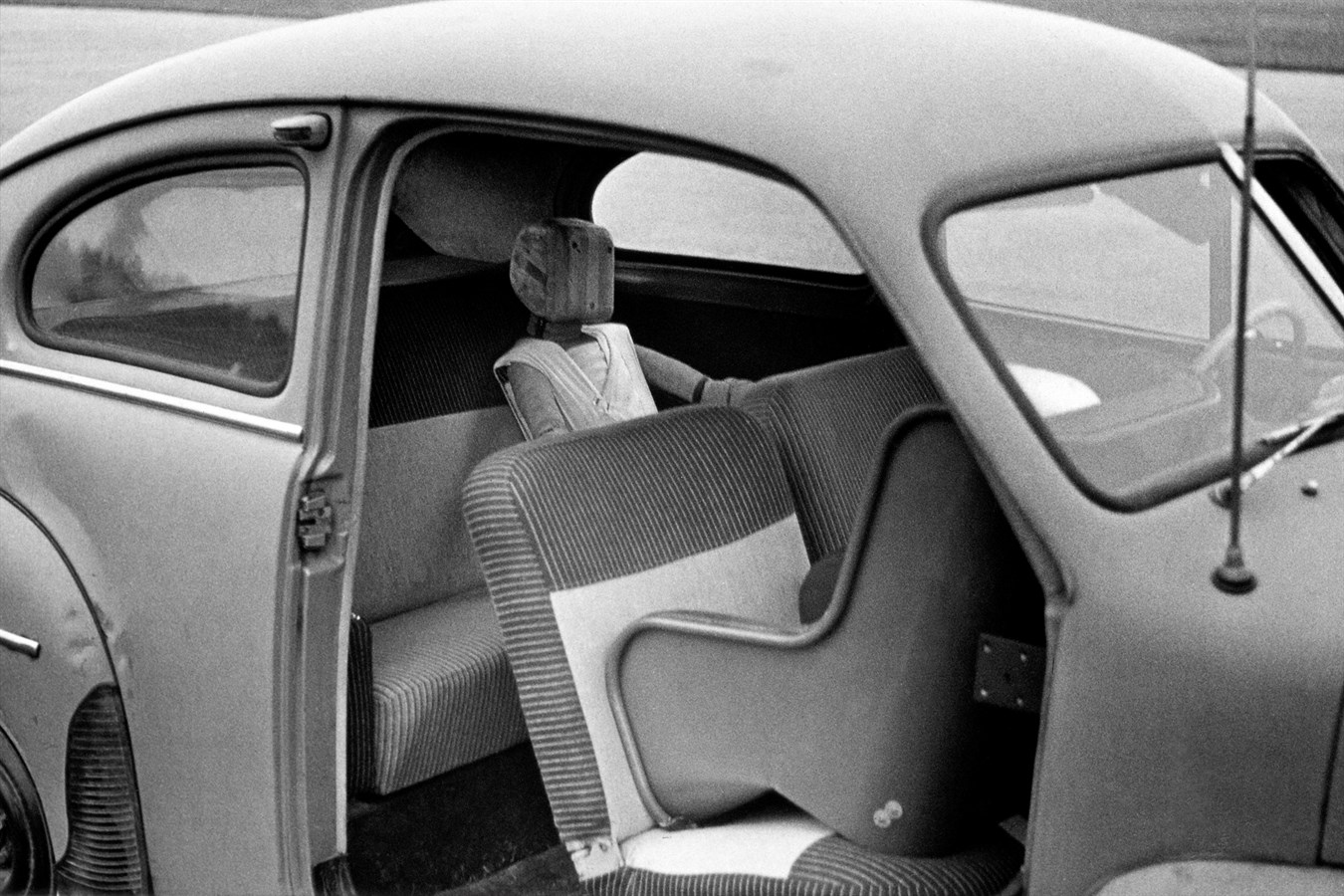 First rearward facing child safety seat prototype tested in a Volvo (PV 444)