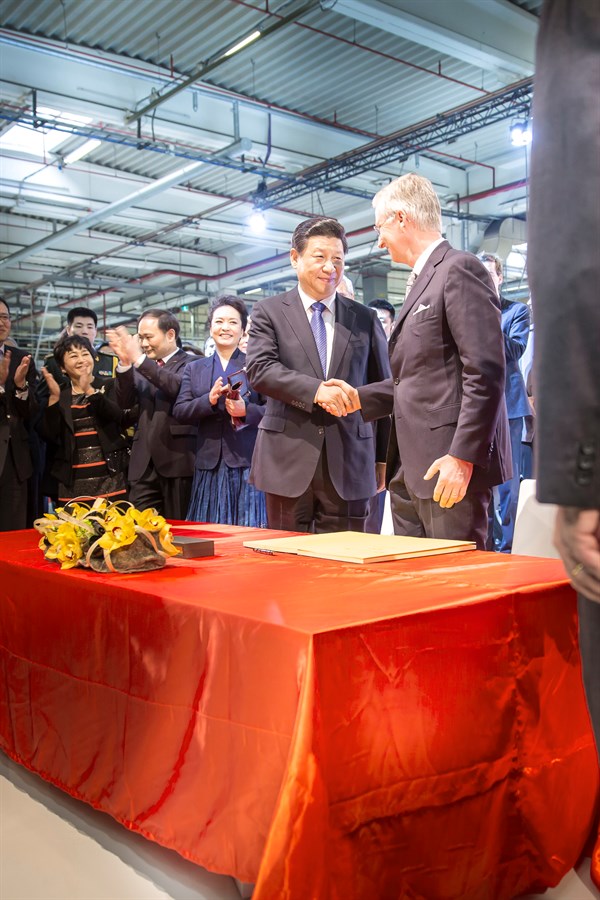 Chinese President, Belgian King and Queen visit Volvo Cars plant in Ghent