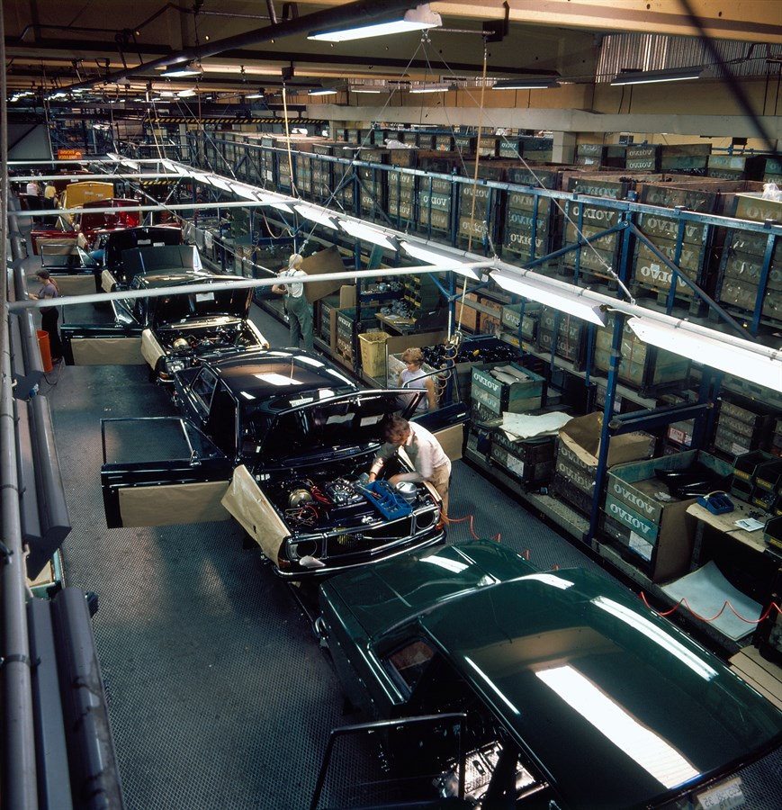 Das Volvo Werk Torslanda in den 1970er Jahren