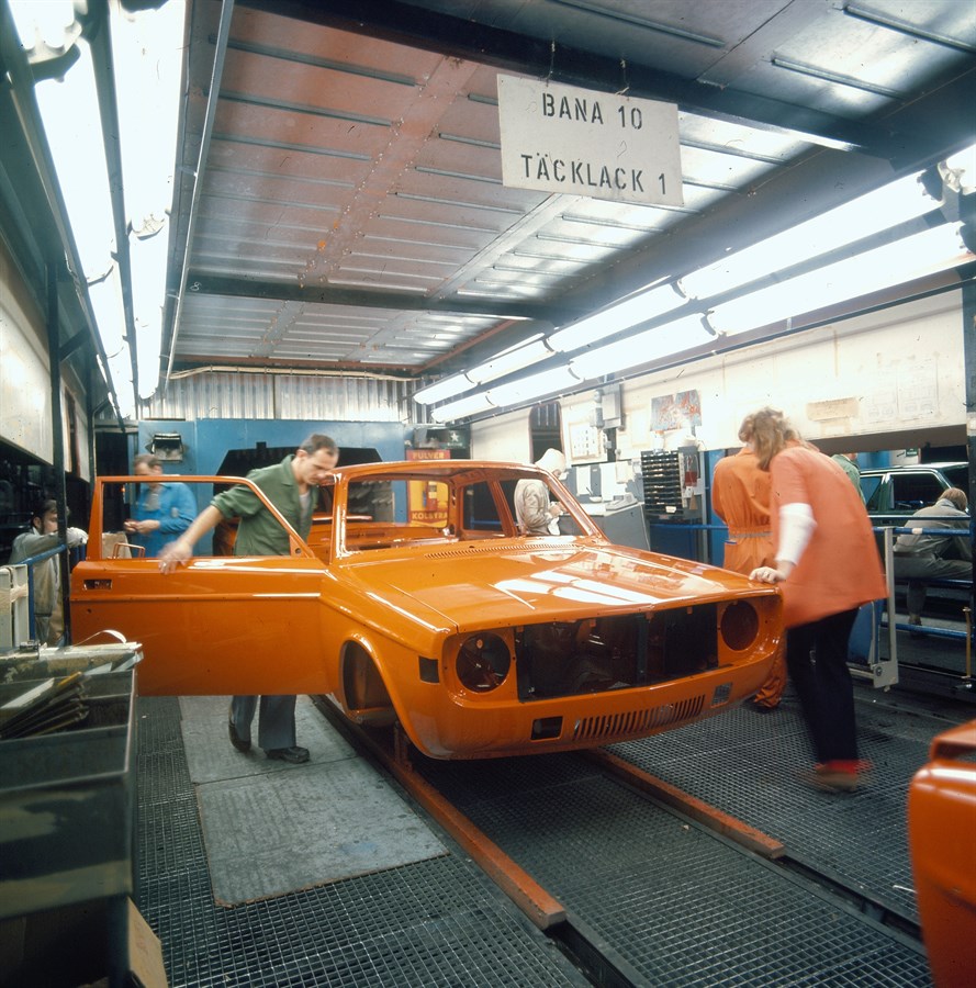 The Volvo Cars plant in Torslanda in the 1970s