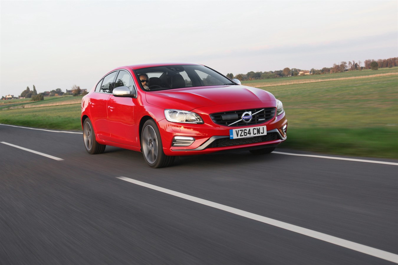 Front, three-quarter, dynamic image of the Volvo S60 R-Design