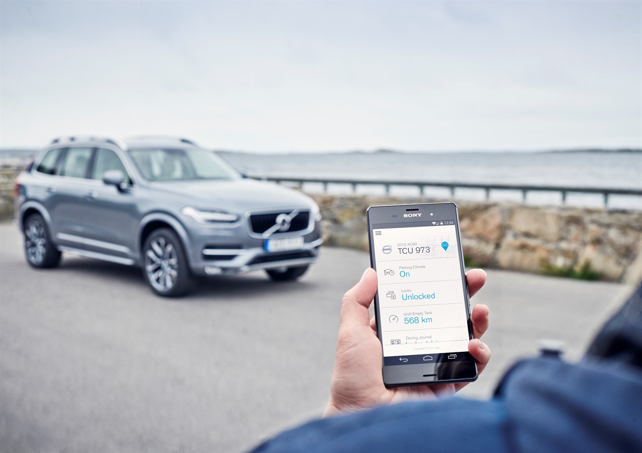 Volvo On Call app in an Android phone