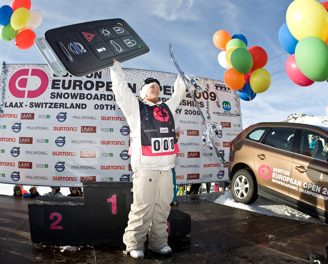 Kjersti Oestgaard Buaas (NOR) won a Volvo XC60 - she was awarded best overall female Burton European Open winner