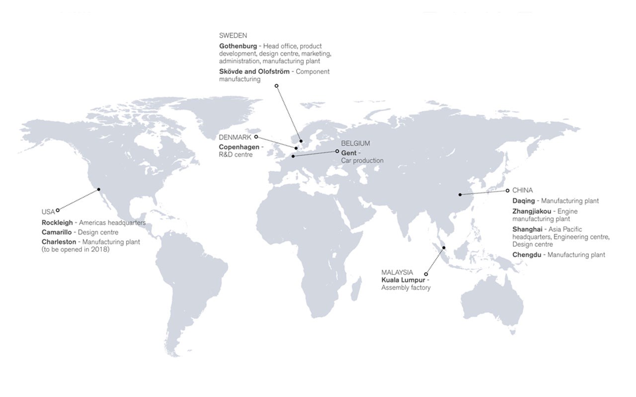 Volvo Cars operations around the globe