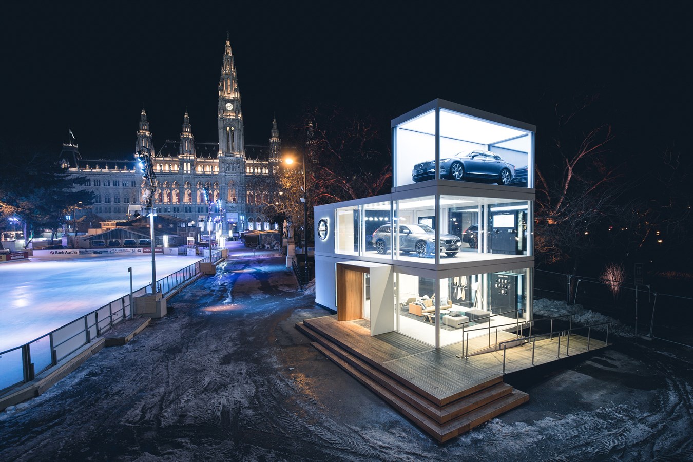 Der Volvo Design Cube am Wiener Rathausplatz