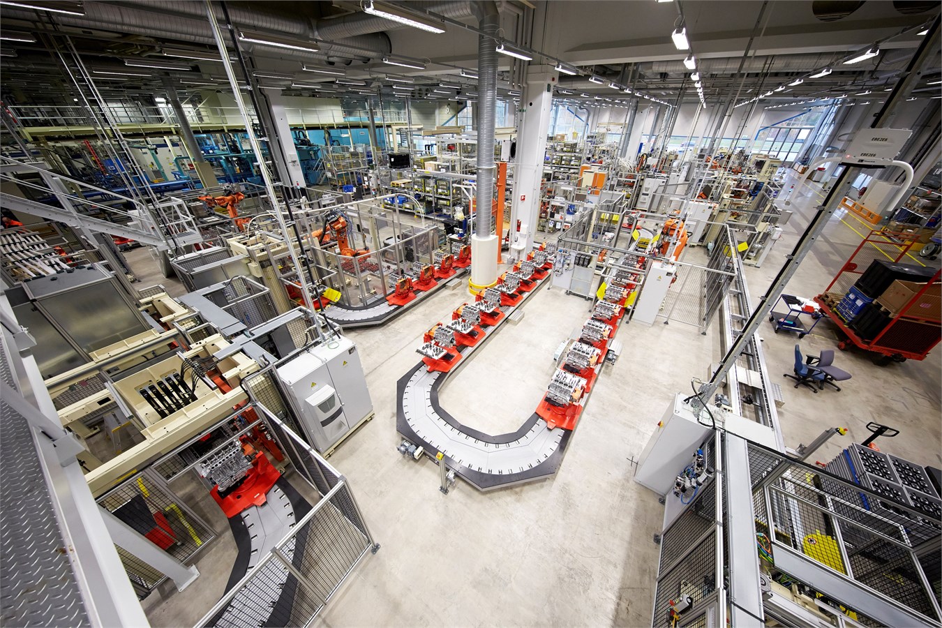 Assembly in Volvo Cars' engine factory in Skövde, Sweden