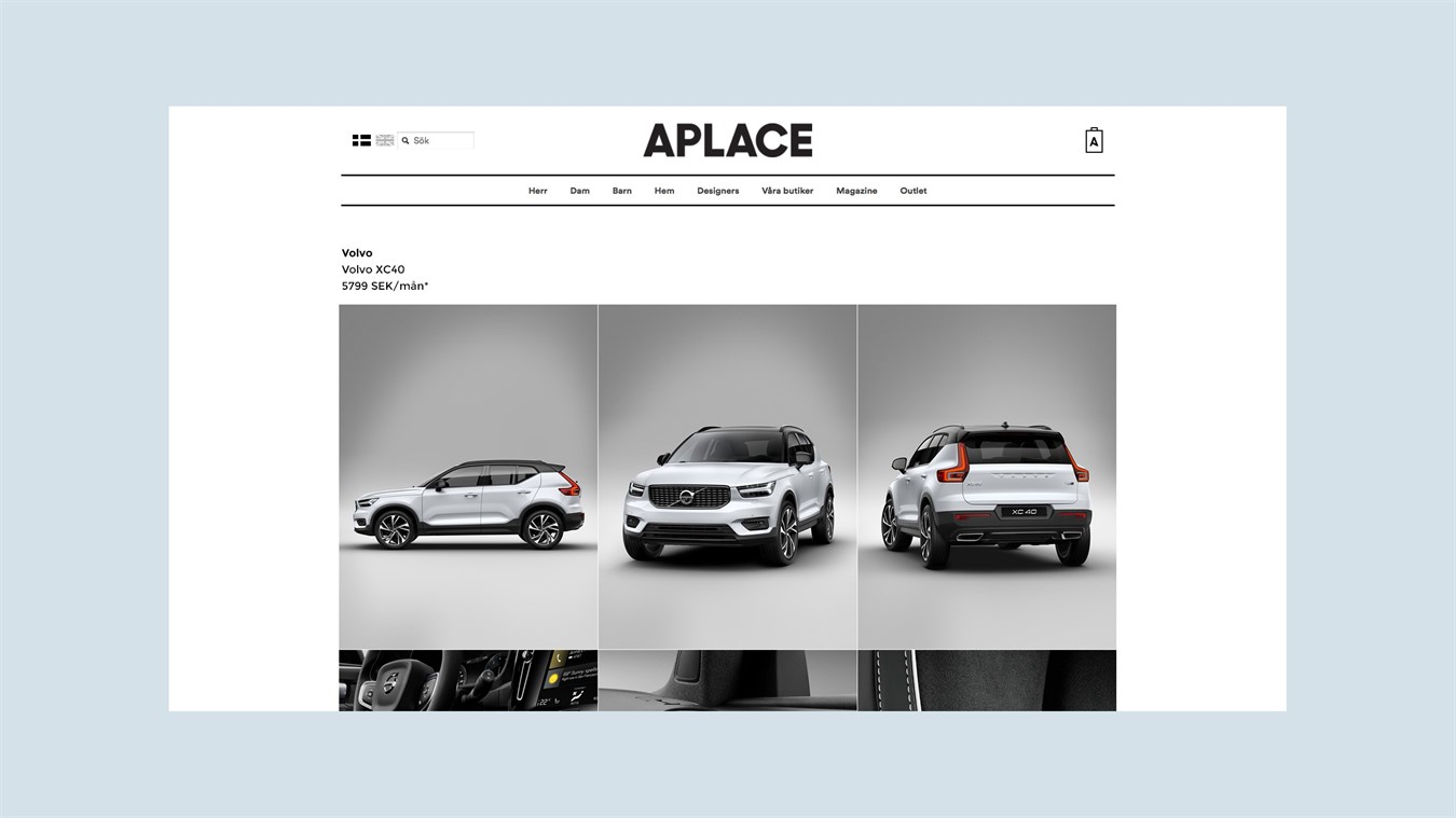 Volvo säljer nya XC40 online hos APLACE