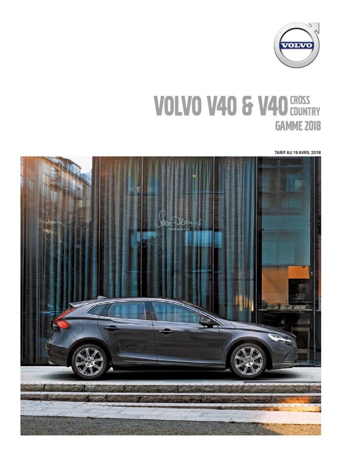 Volvo V40 et V40 Cross Country tarifs au 19 avril 2018