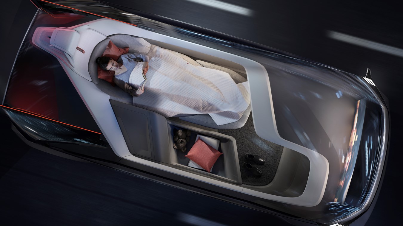 360c自动驾驶概念车车厢内部-睡眠