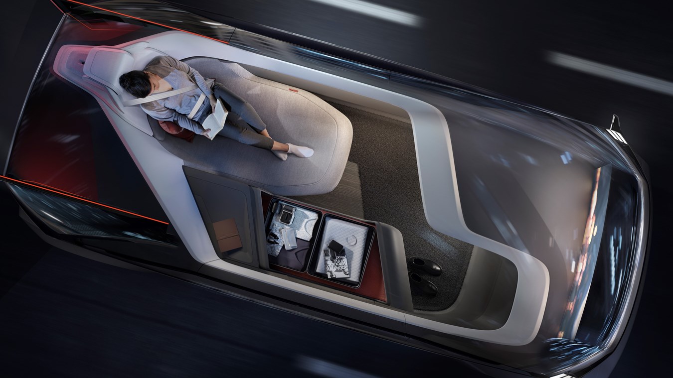 360c自动驾驶概念车车厢内部-睡眠
