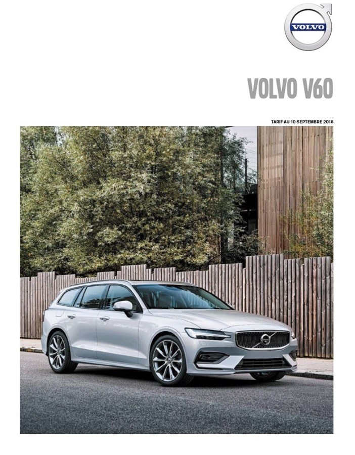 Tarifs Volvo V60 au 10 septembre 2018