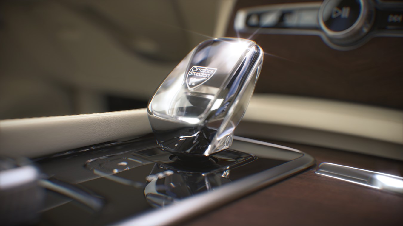The New Volvo XC90 Inscription T8 Twin Engine Interior Detail - Orrefors Gearshift