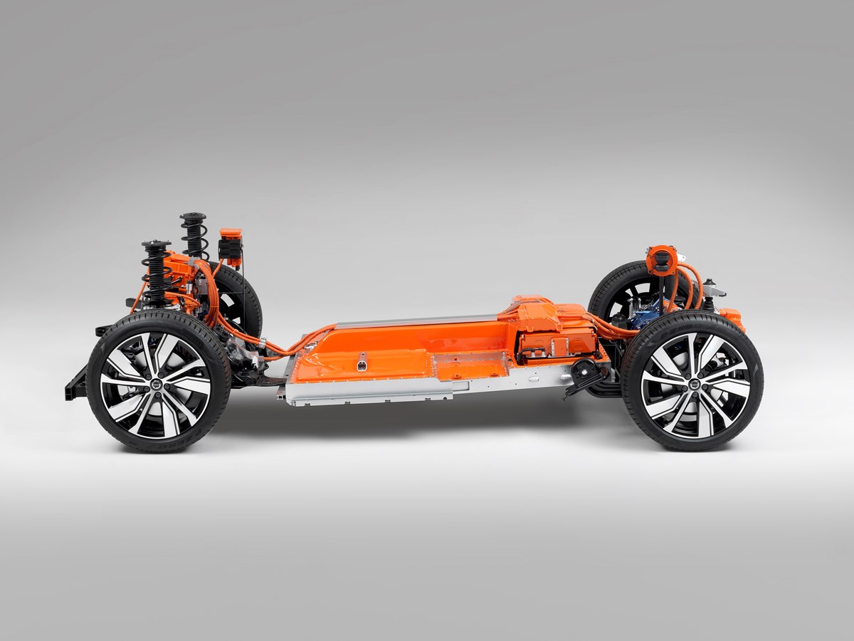 A display model of the fully electric XC40 SUV – Volvo’s first electric car and one of the safest on the road