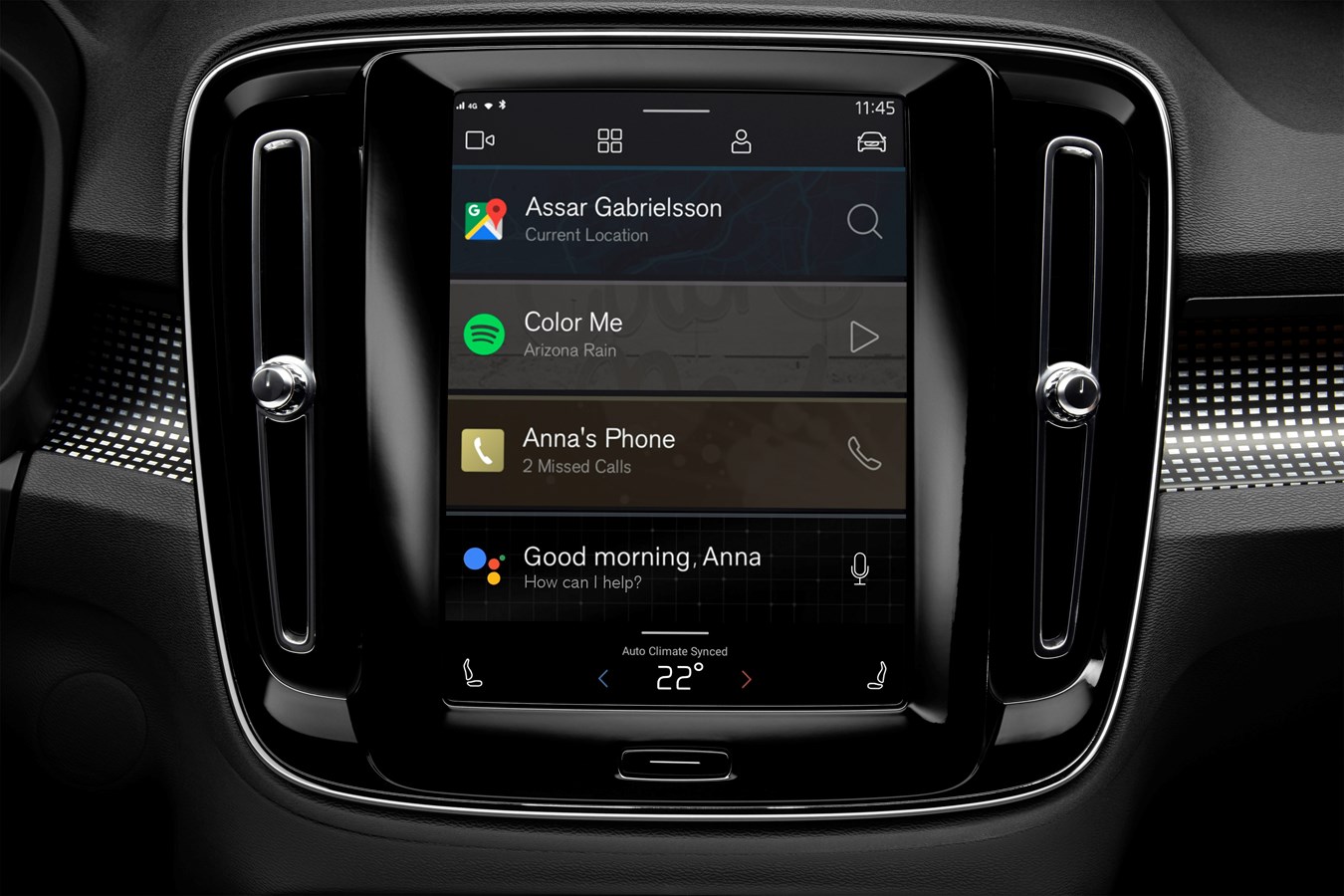 Vollelektrischer Volvo XC40 - Android Infotainment-System
