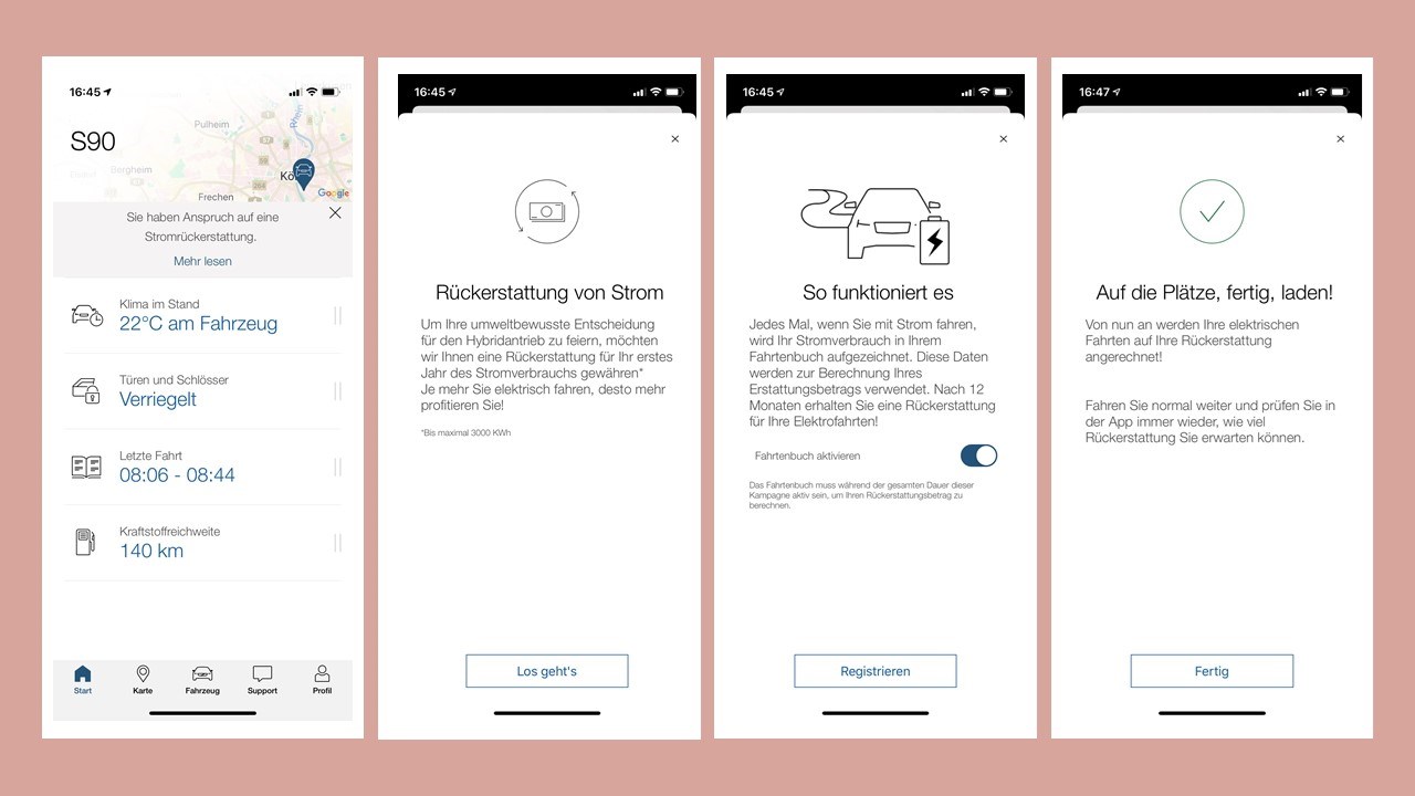 „Ein Jahr Ladestrom inklusive“ in der Volvo on Call App - Übersicht Teil 1: Vom Hinweis auf die Aktion bis zur erfolgreichen Aktivierung
