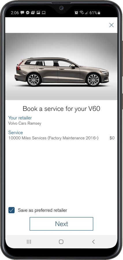 Volvo Car USA offers Digital Service Booking within Volvo on Call App