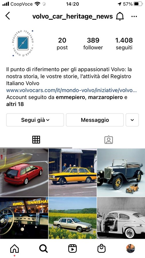 Volvo Car Heritage News - Instagram