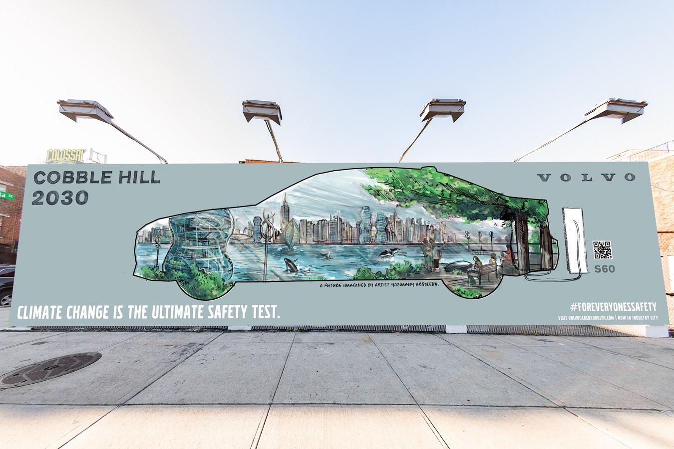 Volvo Car USA partners with Brooklyn artist Yazmany Arboleda to create a vision for a sustainable future in the borough - Cobble Hill Mural