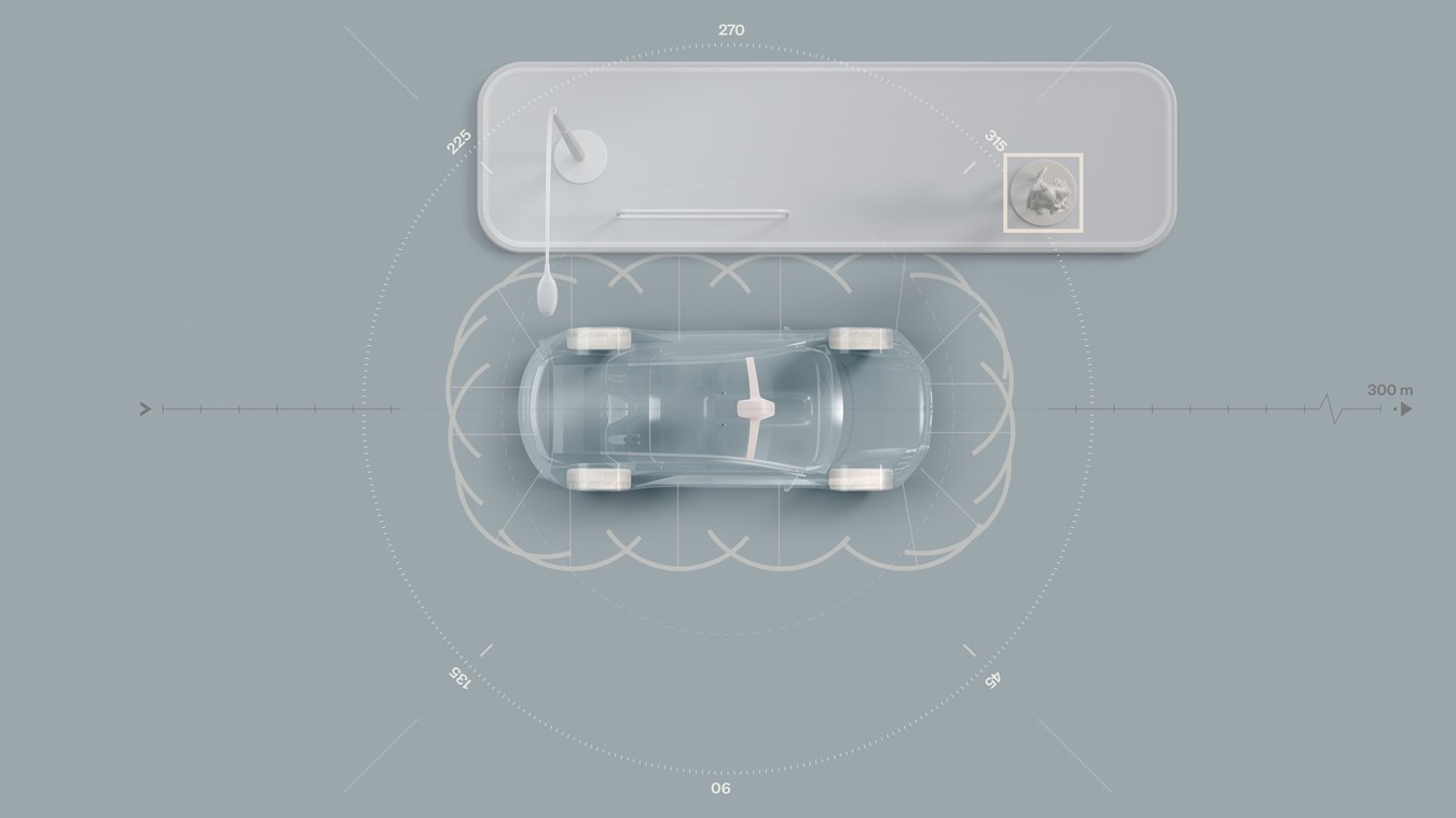 Sensoren am vollelektrischen Nachfolger des Volvo XC90 – Ultraschall