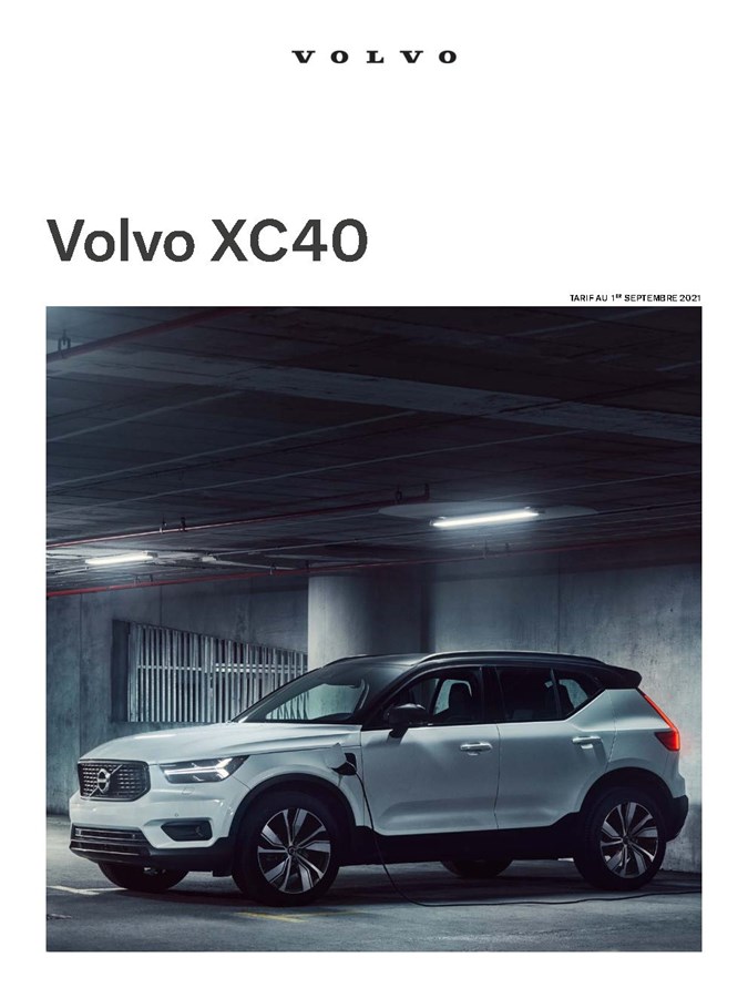 Volvo XC40 - Tarifs au 1er septembre 2021