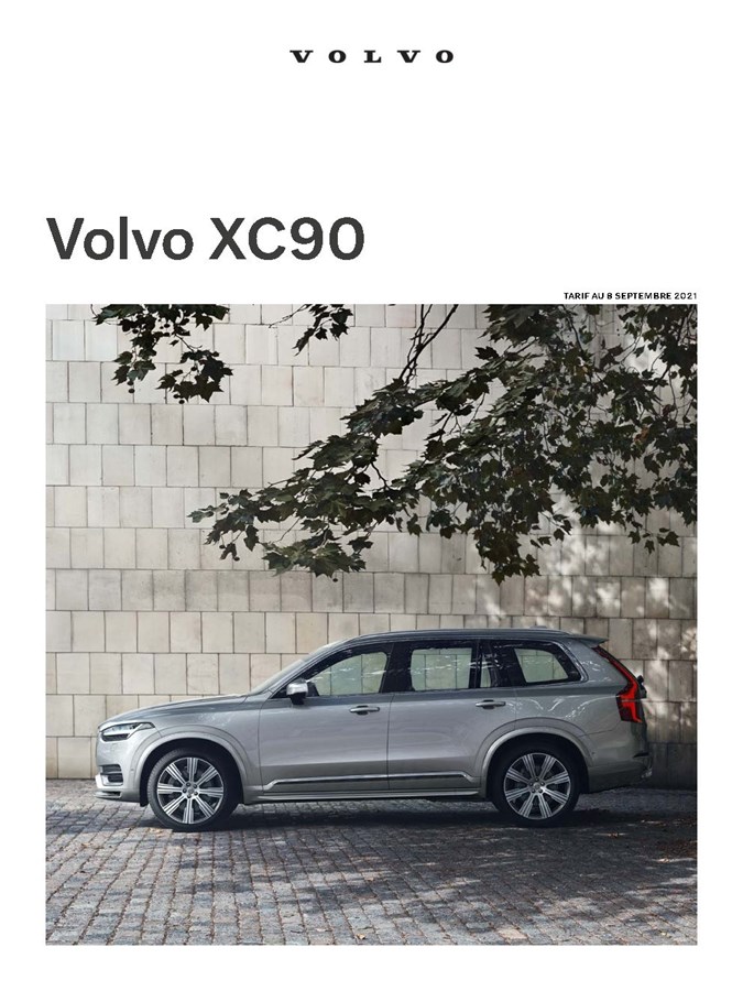 Volvo XC90 - Tarifs au 8 septembre 2021