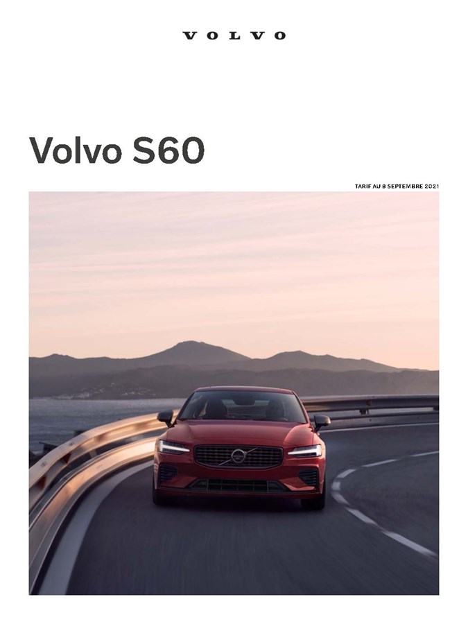 Volvo S60 - Tarifs au 8 septembre 2021