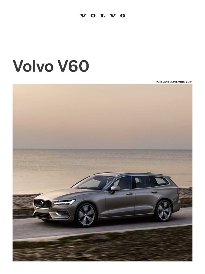 Volvo V60 - Tarifs au 8 septembre 2021