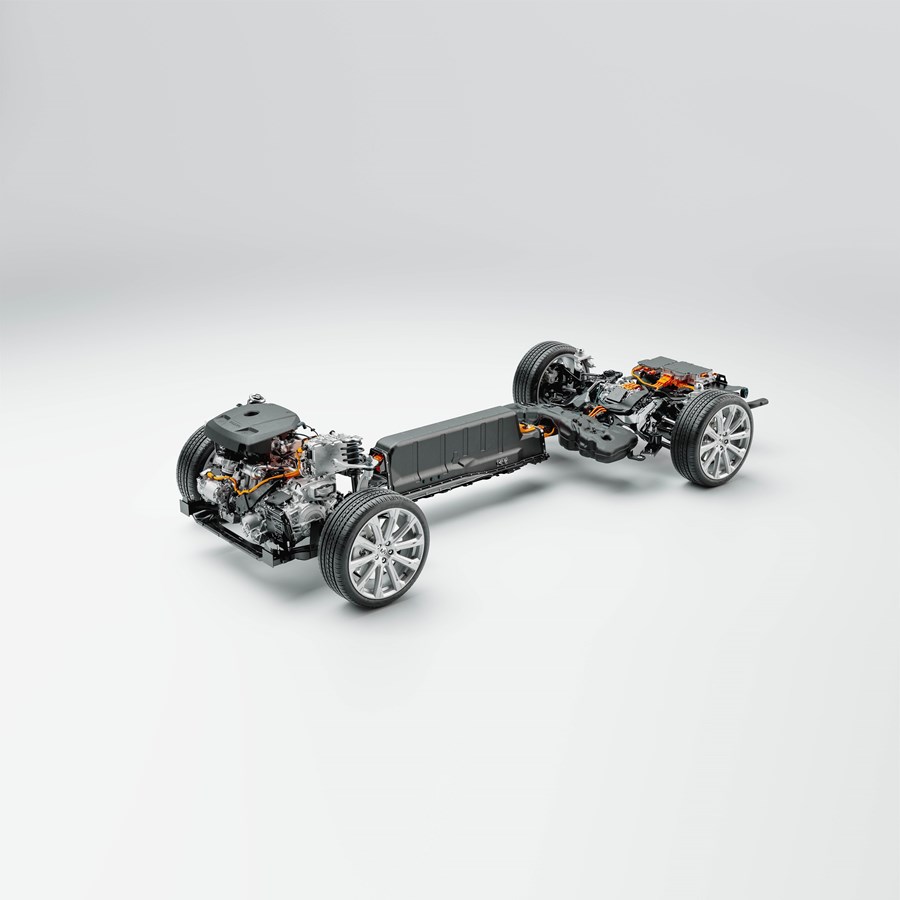 Technical cutaway Volvo Cars' new Recharge plug-in hybrid powertrain