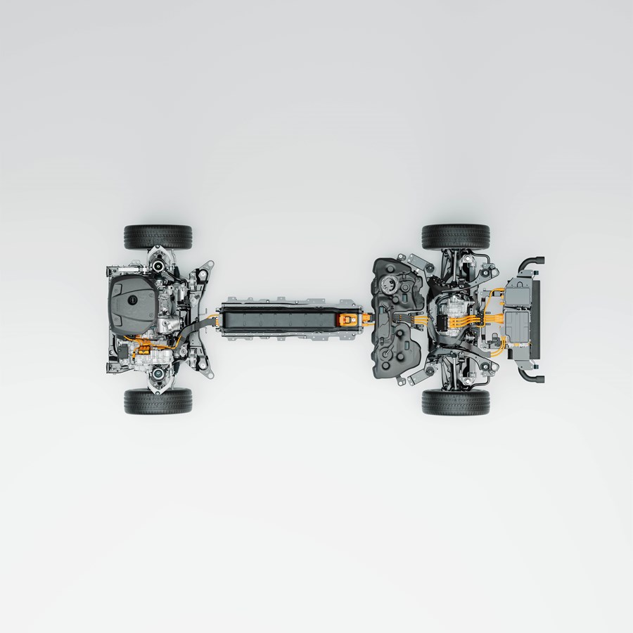 XC60 Technical cutaways of powertrain/battery