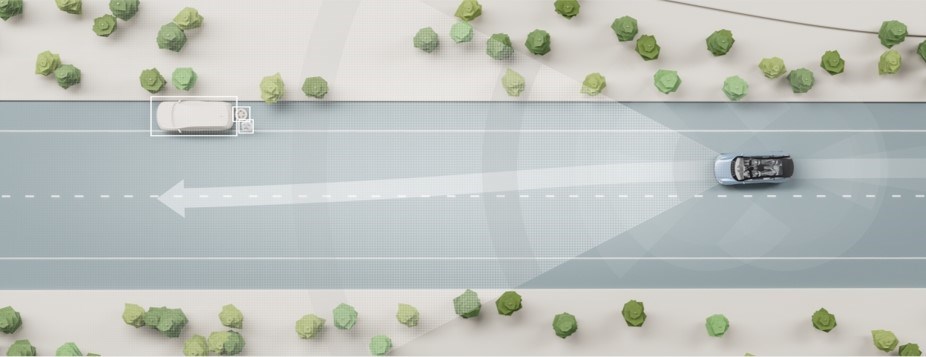 Volvo Cars' Concept Recharge with Luminar's Iris LiDAR lane change illustration