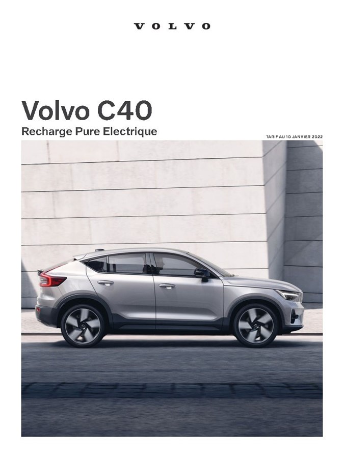 Tarifs Volvo C40 Recharge - 10 janvier 2022