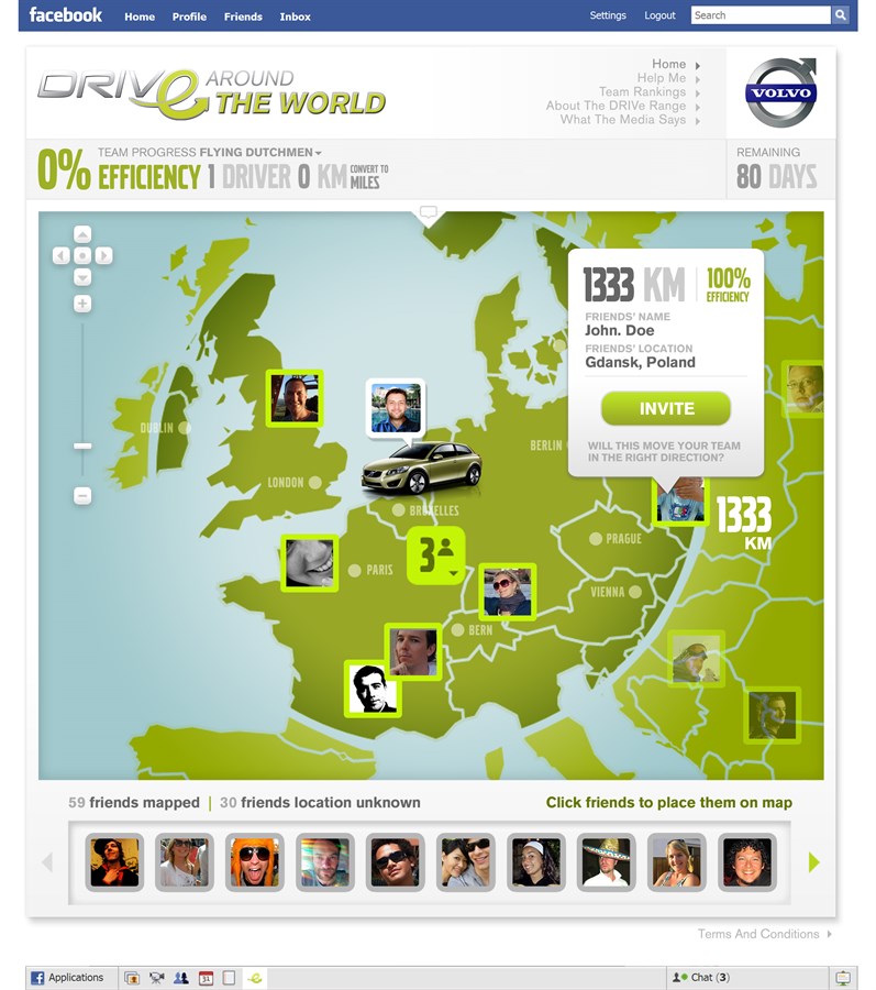 "DRIVe - around the World" contest (in kilometres) - map