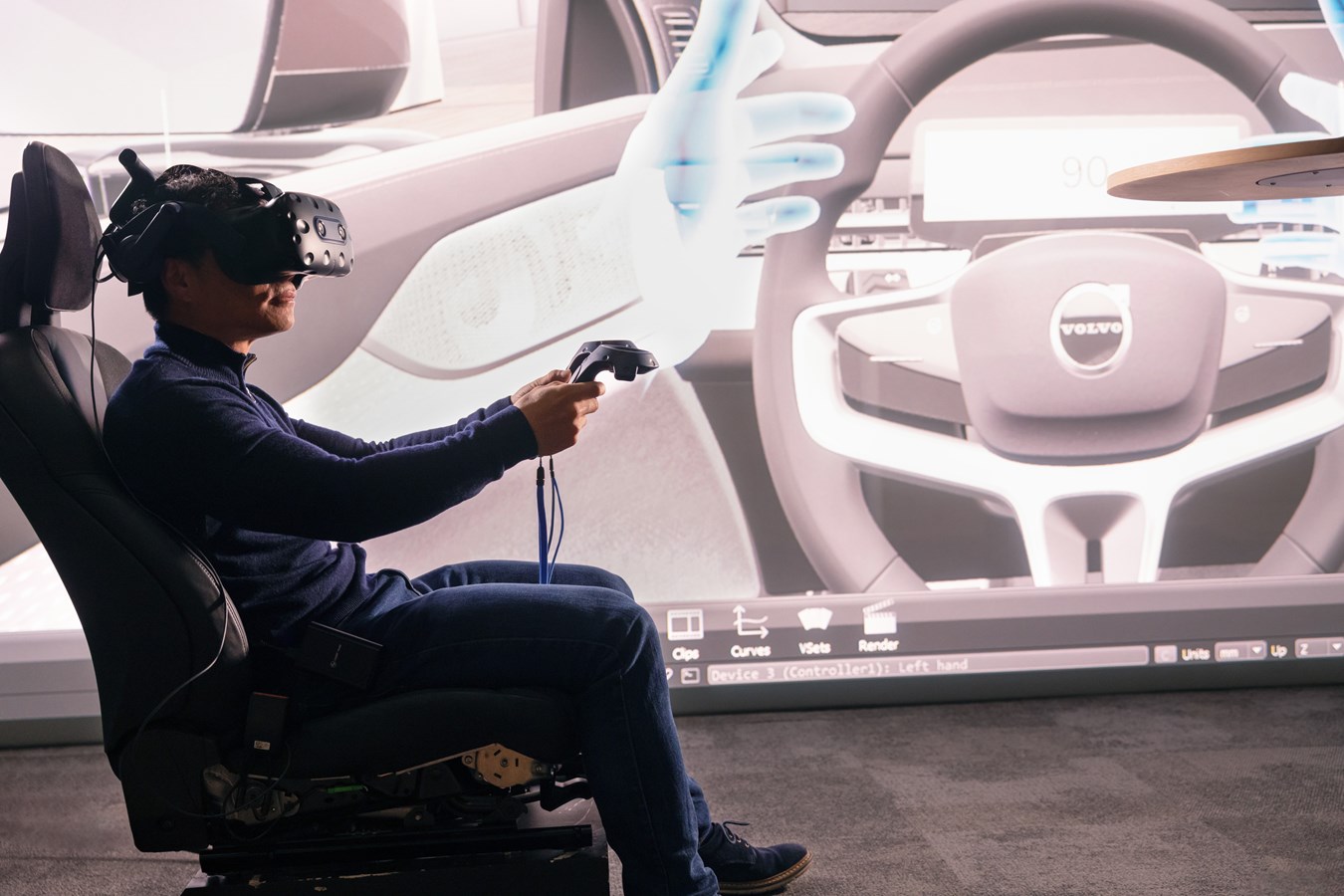 Designer is exploring design in the virtual world through VR environments