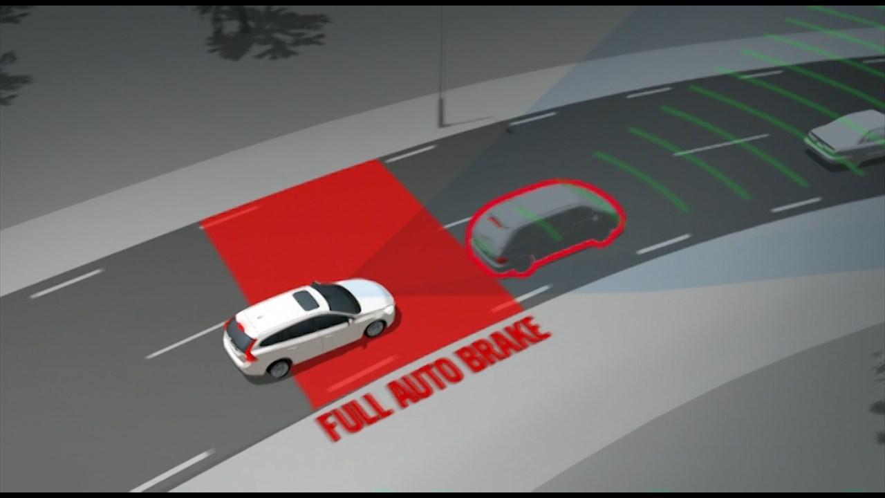 Volvo V60, Collision Warning with Full Auto Brake, Animation (without text) - Video Still