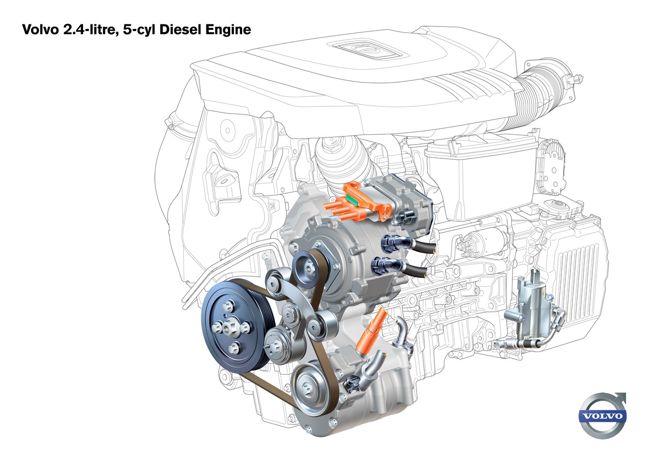Diesel engine in the V60 Plug-in Hybrid, 2.4 litre