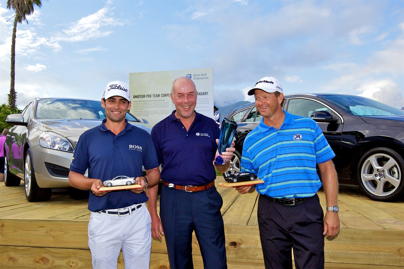 Lee Slattery (Pro), Mark Vandenberghe (Amateur) and Retief Goosen (Pro) – the winning team in the Amateur-Pro Team Competition