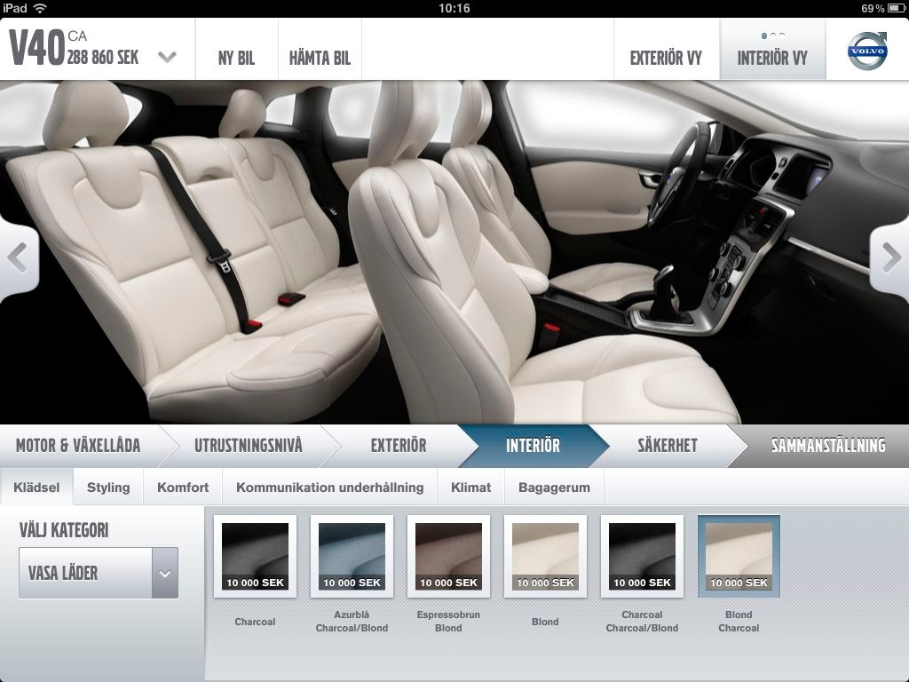Bygg Din Volvo nu som iPad App
