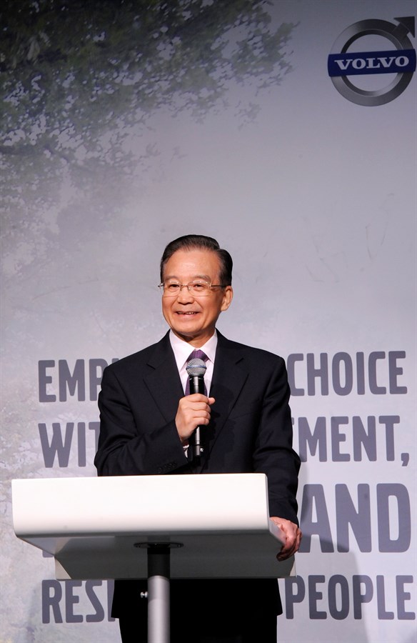 Chinese Prime Minister Wen Jiabao visits Volvo Car Corporation in Gothenburg