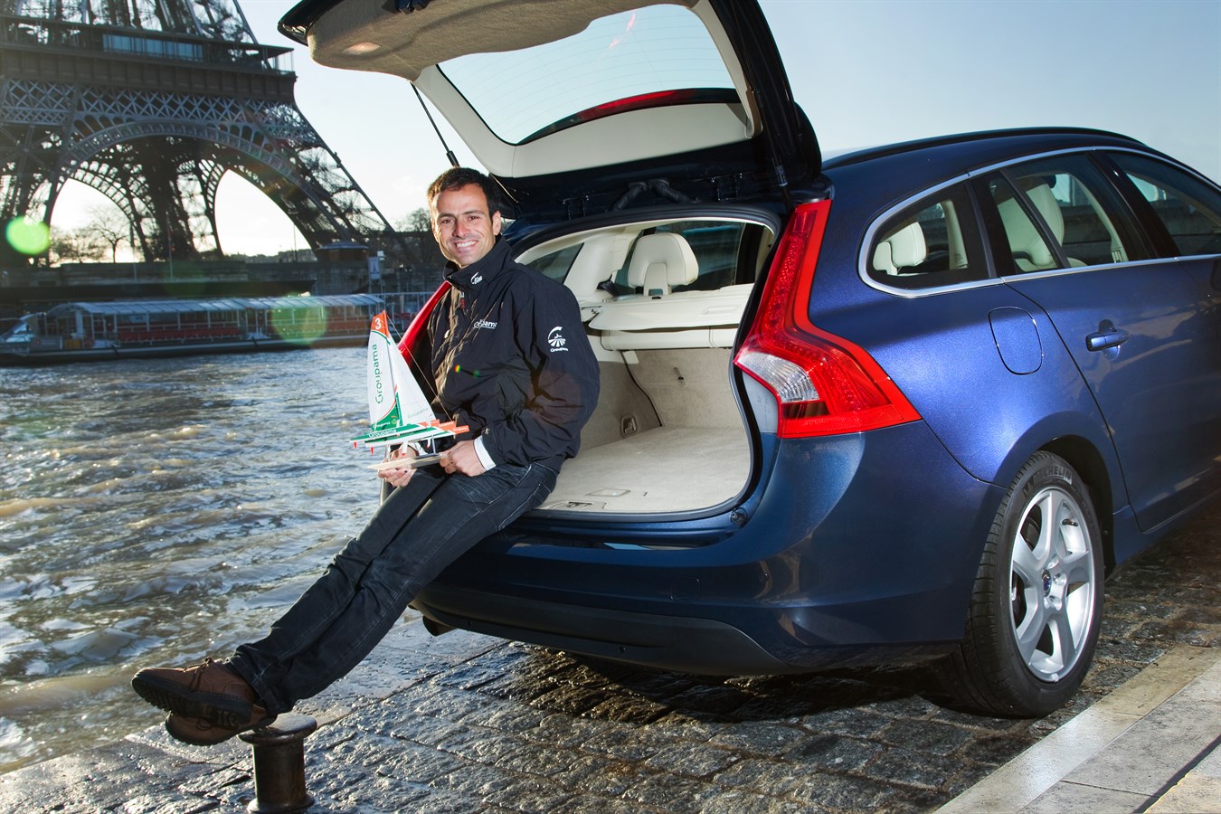 Le navigateur français, Franck Cammas, Ambassadeur du Volvo V60 Plug In Hybrid - Vainqueur sur Groupama 4 de la Volvo Ocean Race 2011-12 - Marin de l'année FFVoile 2012 & 2013.