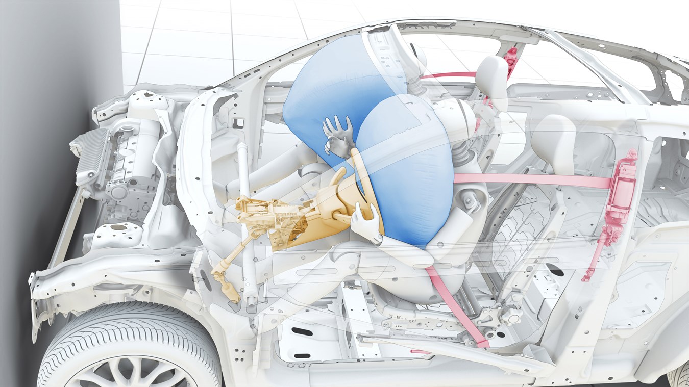 Volvo C30's driver and passenger side airbags.