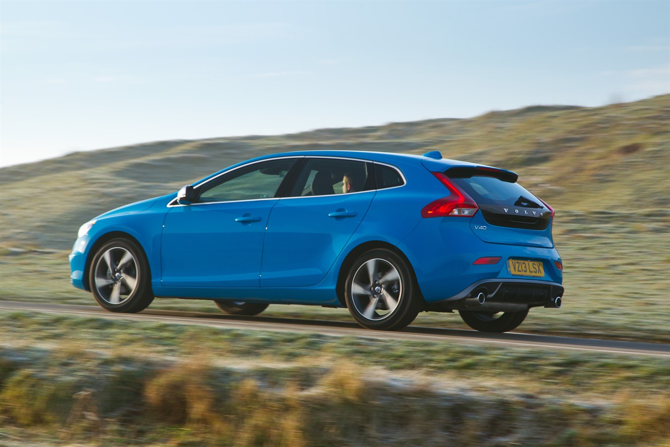 Rear, 3/4 dynamic image of the all-new Volvo V40 R-Design